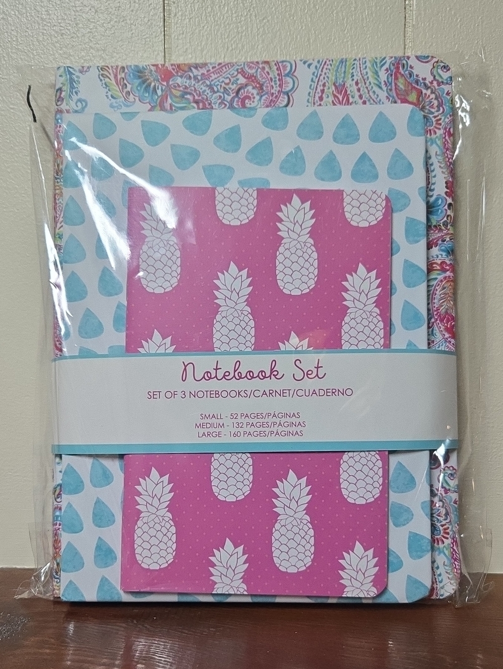 Arcadia Pink & Teal Pineapple 3-Piece Notebook Set